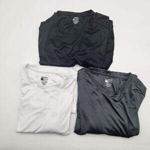 Texfit Shirts Mens Large 3 Pack Quick Dry Long Sleeve Black White Gray‎ Athletic